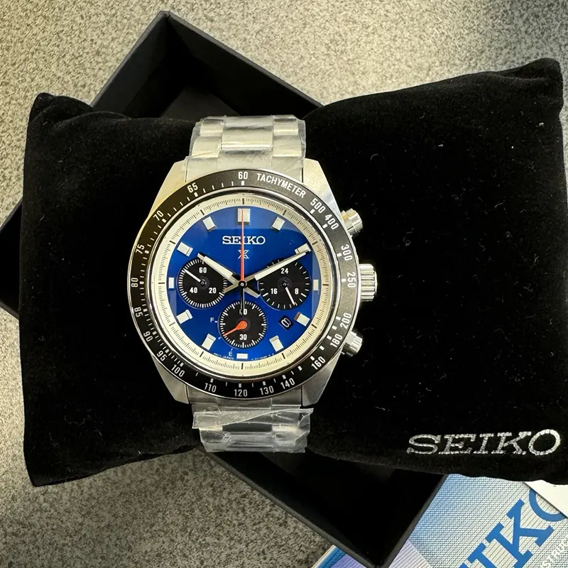 Seiko Prospex Speedtimer Solar Special Edition Blue Dial Men's Watch- SSC931